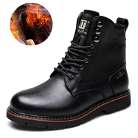 men shoes ankle boots 2021 winter genuine leather shoes for men thick fur warm chelsea shoes handmade waterproof walking boots