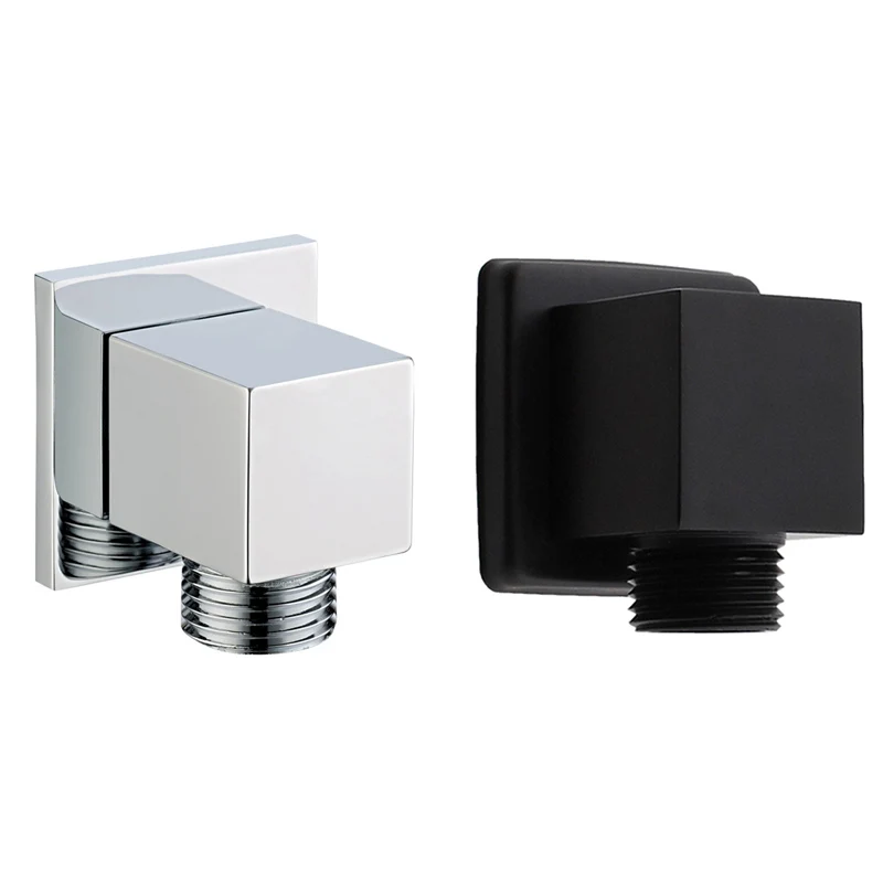 

G1/2Inch Shower Hose Connector Square Accessories for Bathroom Brass Body Wall Connector Bracket for Shower Hose
