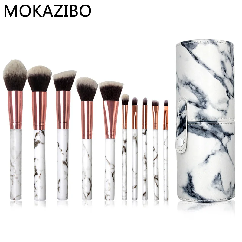 

Beauty Tools 10 Makeup Brush Set Marble Pattern Makeup Brush 5 Big 5 Small Explosive Makeup Brushes New #ZYNWY-14