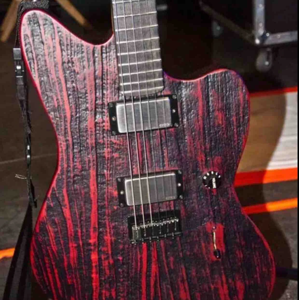 

Jim Root Signature Dark Matte Red Blood Jazzmaster Electric Guitar Rosewood Fingerboard no inlay, Big Headstock, Black Hardware