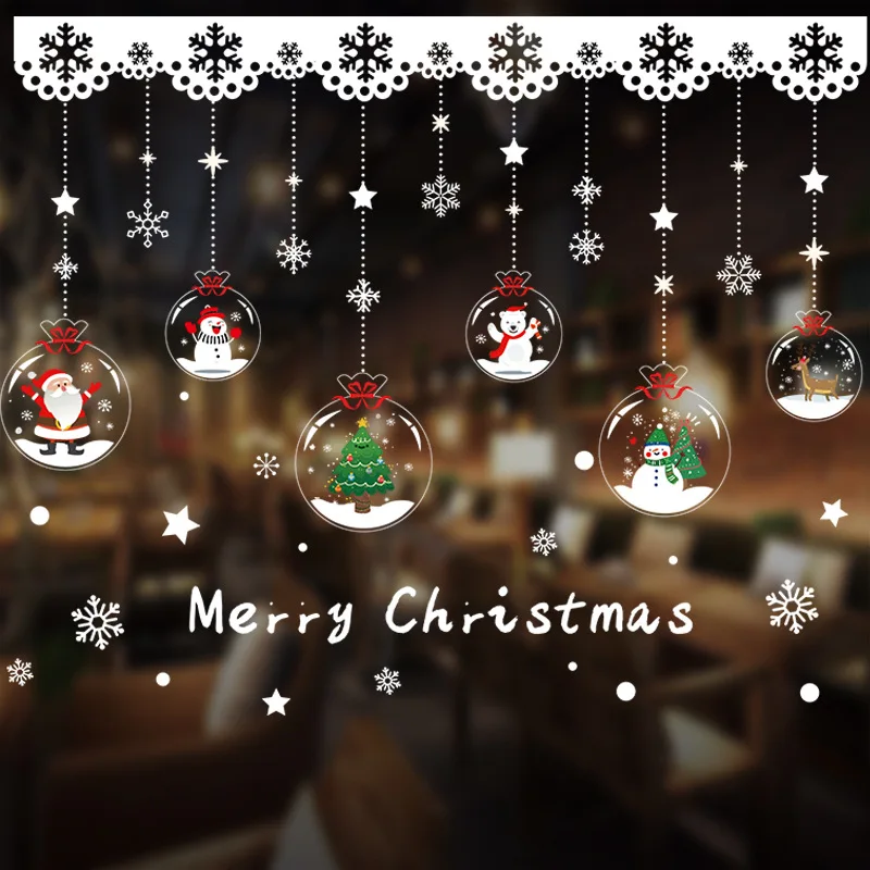 

Christmas Window Stickers Halloween Wall Sticker Decals Christmas Decorations for Home Xmas 2021