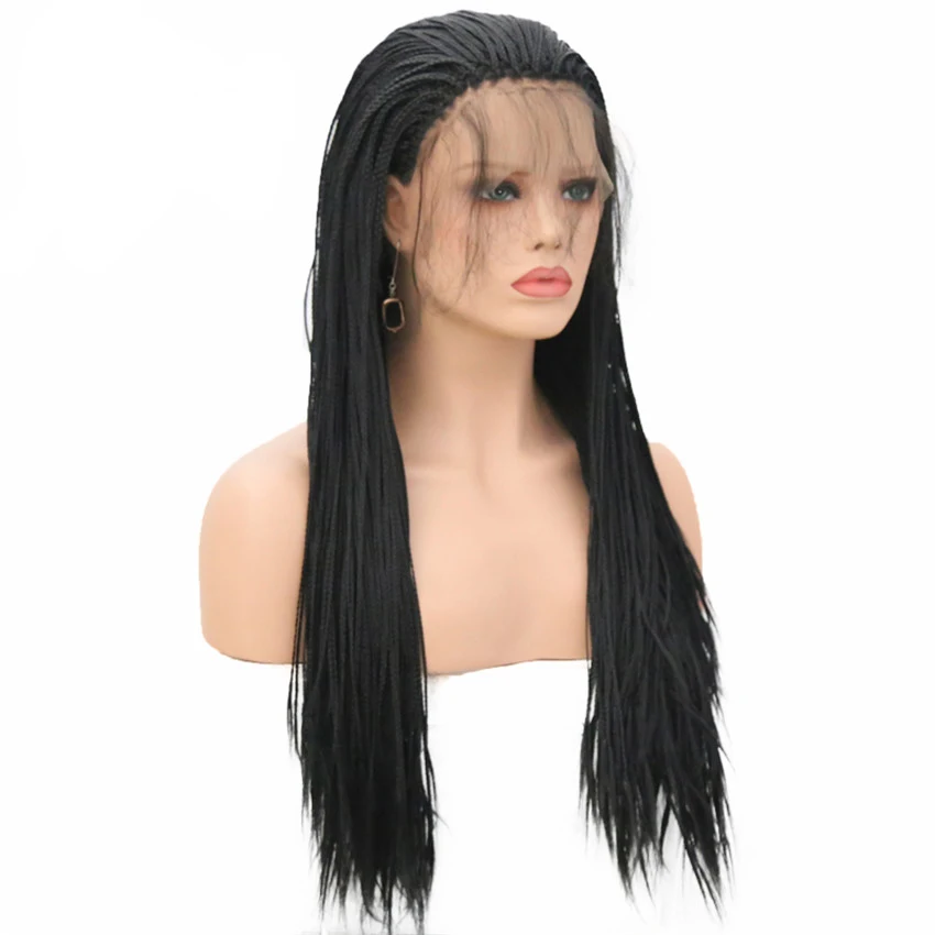 Харизма длинная коробка плетеные искусственные кружевные передние парики