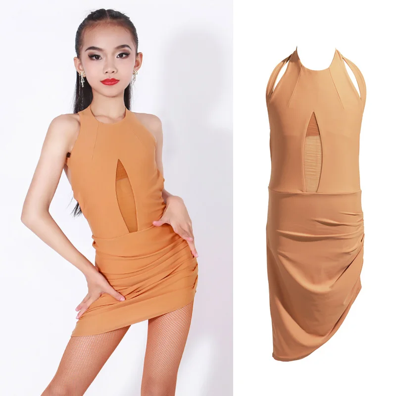 

Latin Dancing Dress For Girls Salsa Dance Outfit Designer Clothes Backless Stage Costume Summer Dress Tap Dance Wear JL3056
