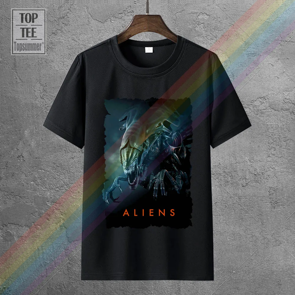 

Aliens Movie Men'S Tshirts Streetwear Harajuku T Shirts Gym Tee Shirt Black Of White T-Shirt Men Tops