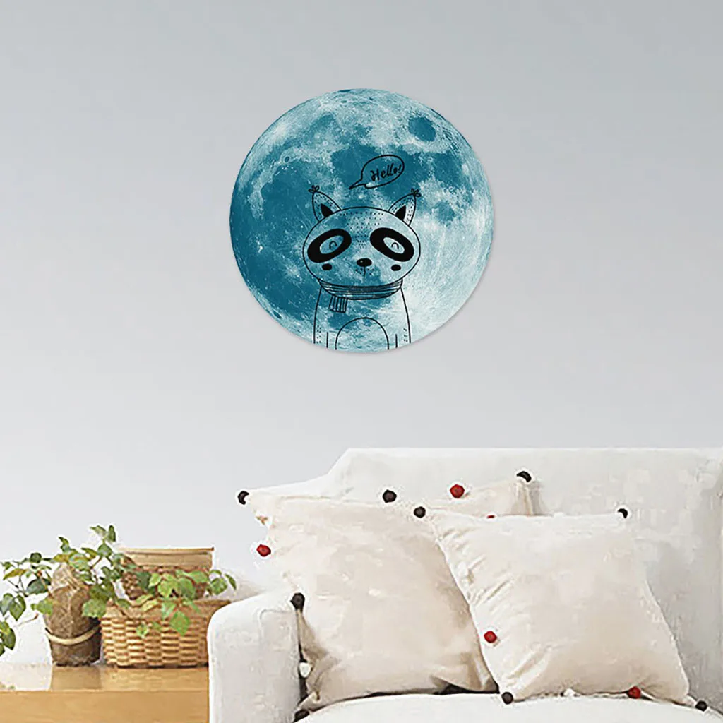 Зеркальные настенные стикеры зеркальные светящиеся украшения в виде луны и