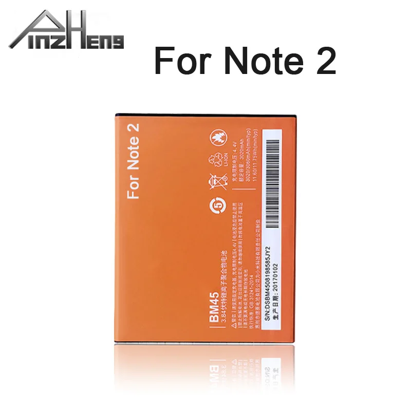 Новинка 2019 оригинальный аккумулятор для мобильного телефона PINZHENG Note 2 Xiaomi Mi RedMi