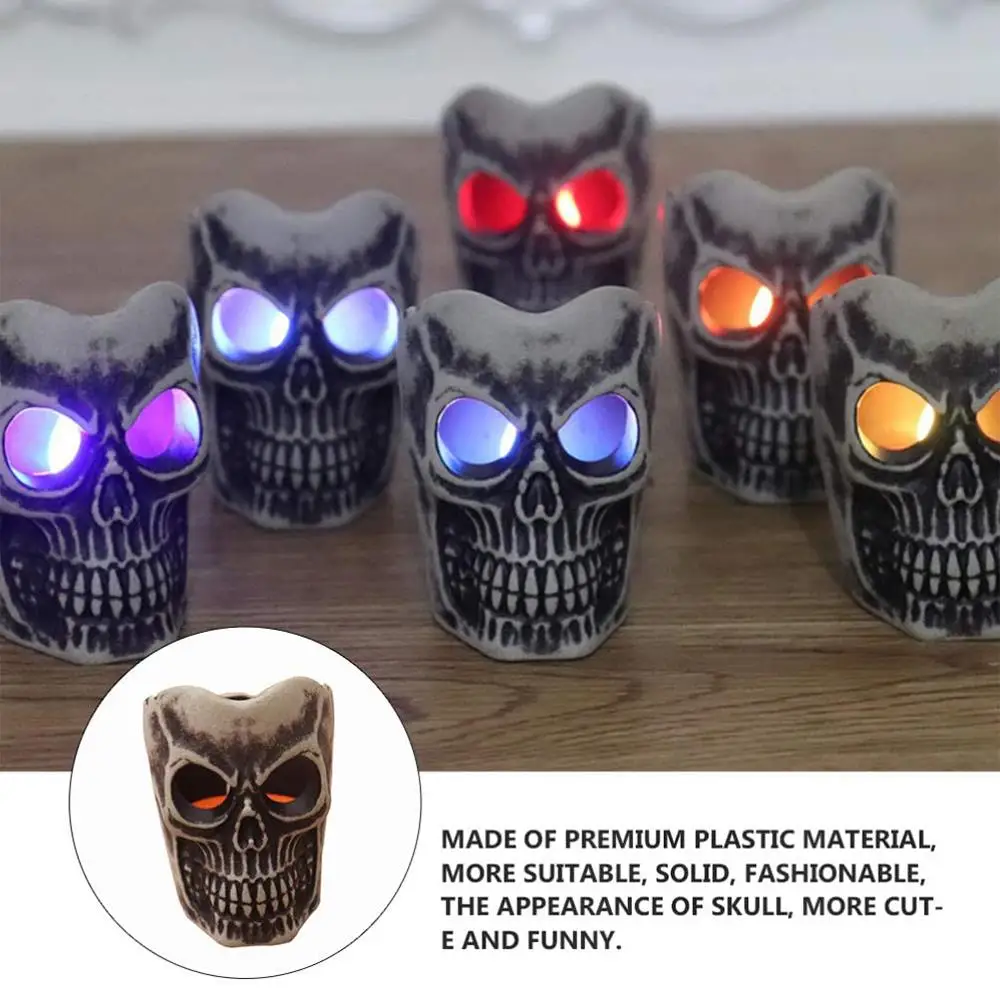 

LED Candle Light Skeleton Candle Skull Candlestick Horrible Creative Plastic Resin Haunted House Wall Hall