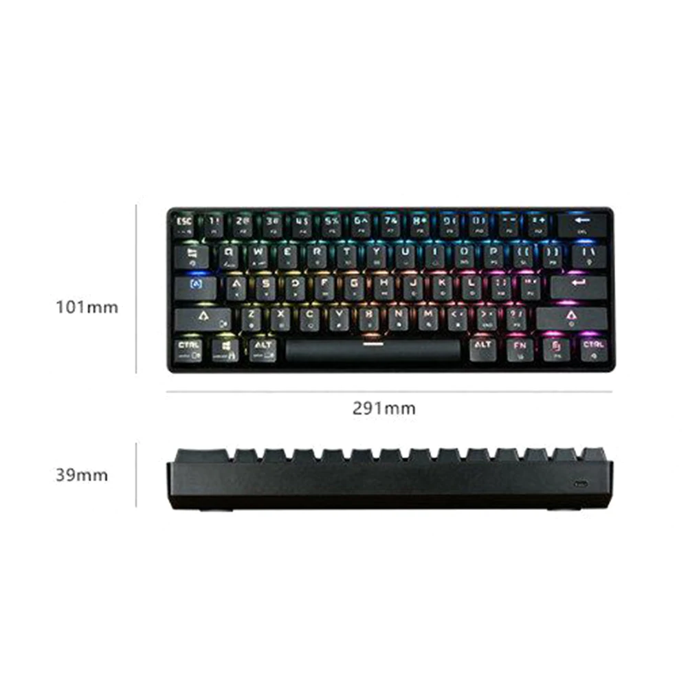 

ALLOYSEED DK61 61 Keys USB Mechanical Keyboard Wired Wireless Dual Mode RGB Keypad for Windows/MAC/iOS/Android