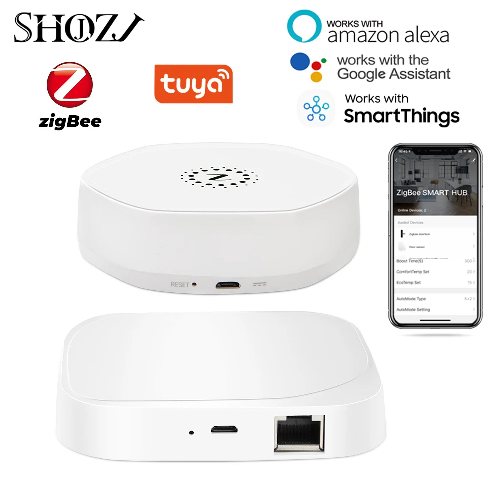 

Смарт-шлюз Tuya ZigBee, беспроводной хаб с удаленным управлением, Wi-Fi, работает с Alexa Google Home