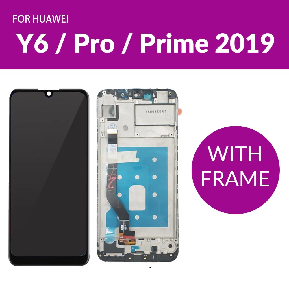 Y6 2019 with Frame Черный ЖК-экран для huawei Y6 Y7 премьер-профессионал дисплей+ Замена сенсорного экрана для huawei Y9 Enjoy 9 Plus Y9 lcd - Цвет: Y6 2019 with Frame