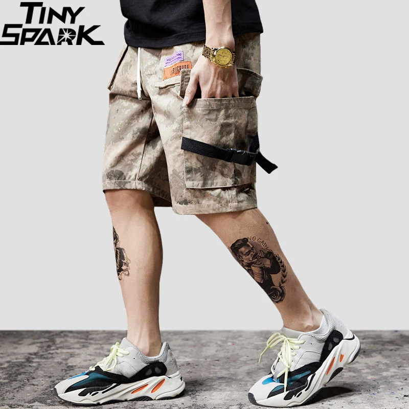 Лето 2019 мужские шорты Харадзюку хип хоп Карго короткие камуфляжная уличная