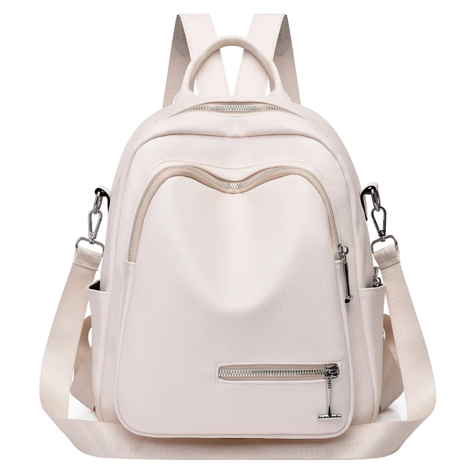 

New Women Waterproof Backpack Purses with Belt High Quality Leather School Book Bag Luxury Designer Shoulder Travel Sac for Girl