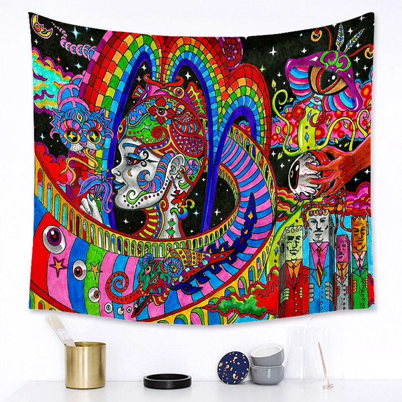 

Mandala Big Tapestry Wall hanging Hippie Tapestry Colorful 3D Printing Wall Cloth Psychedelic Tapestries Home Decor Wall Carpet
