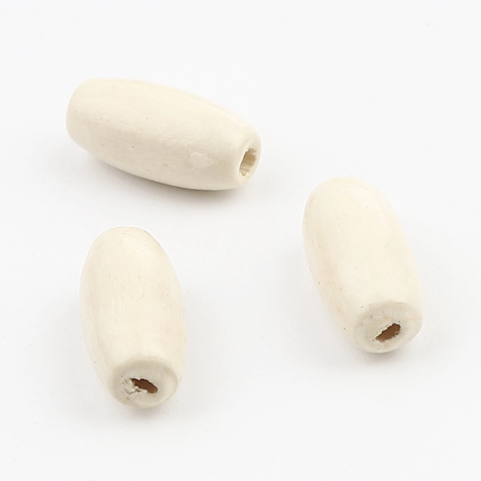 

8Seasons Handmade Wood Spacer Beads Barrel Creamy-White DIY Making Necklace Jewelry About 15mm x 7mm, Hole: Approx 2.4mm, 500PCs