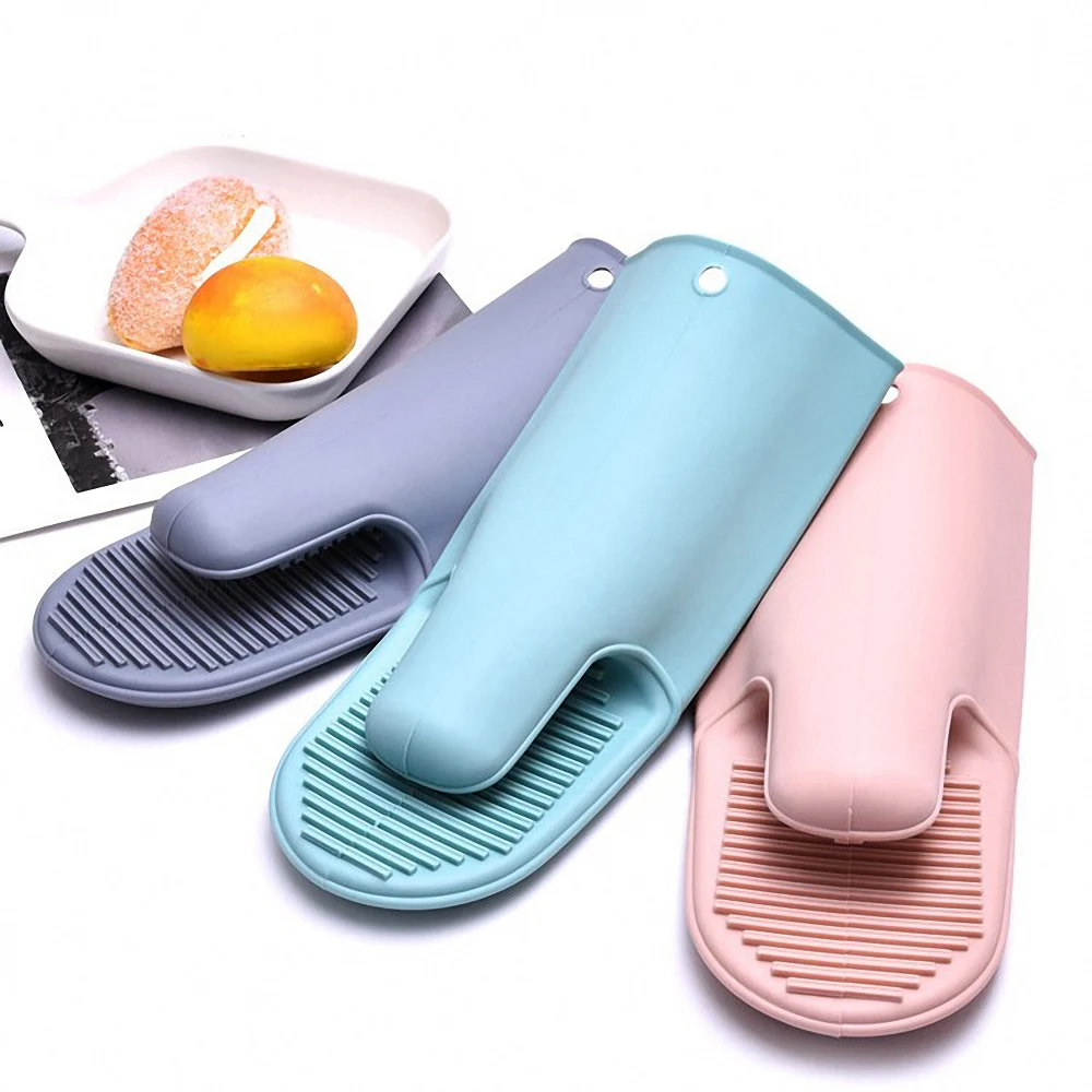 

Kitchen Insulation Gloves Kitchen Cooking Microwave Oven Gloves Non Slip Anti-scalding Heat Resistant Mittens Clip Kitchen Tool
