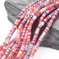 3468mm flat round handmade polymer clay bead loose spacer for jewelry making diy bracelet necklace about 380400pcsstrand