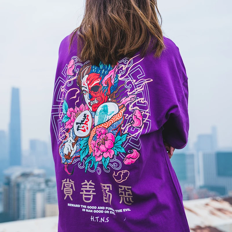 Китайский стиль свободный дизайн многоцветная Футболка унисекс из мягкого