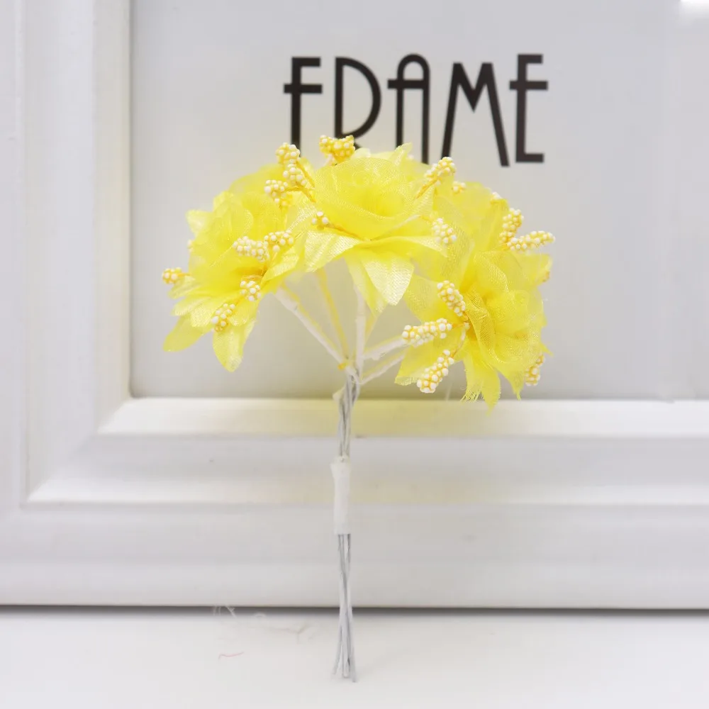 

Искусственные цветы розы шелк 6 шт