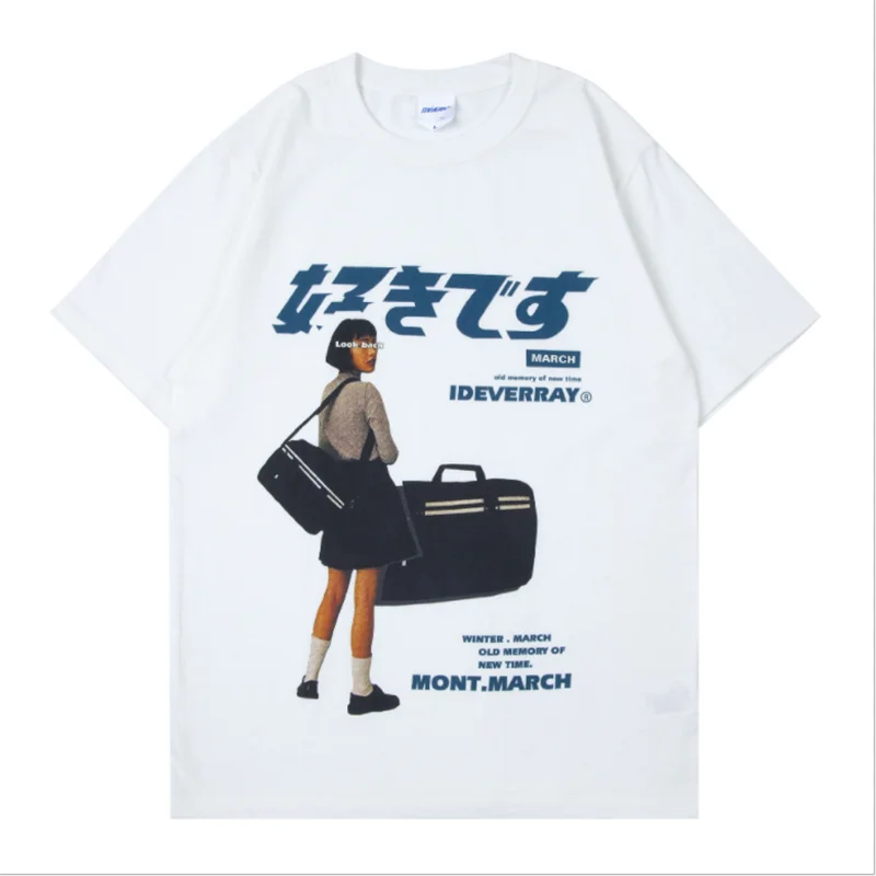 

Hip Hop Streetwear Harajuku T Shirt Girl Japanese Kanji Print Tshirt Men Summer Short Sleeve Cotton Loose oversized T-Shirt