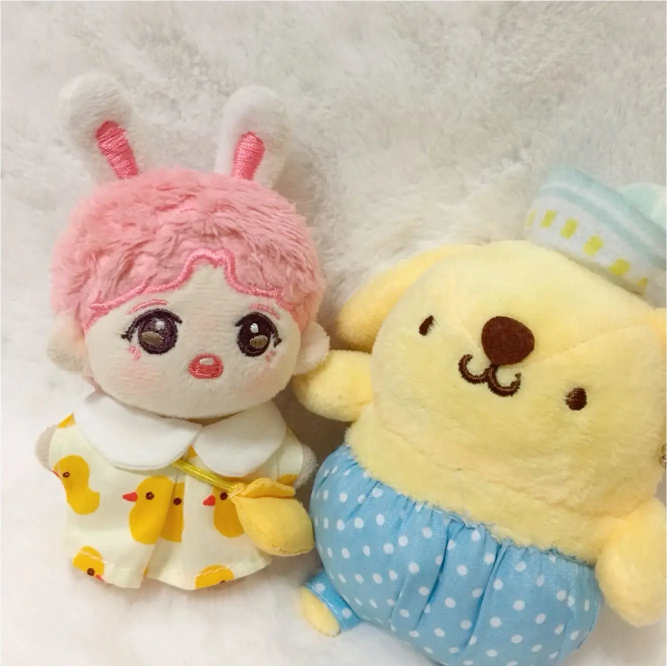 Handmade 10cm Doll Clothes duck Dress with bag Kpop Plush Dolls Outfit Toys Baby Doll's Accessories Cos Suit