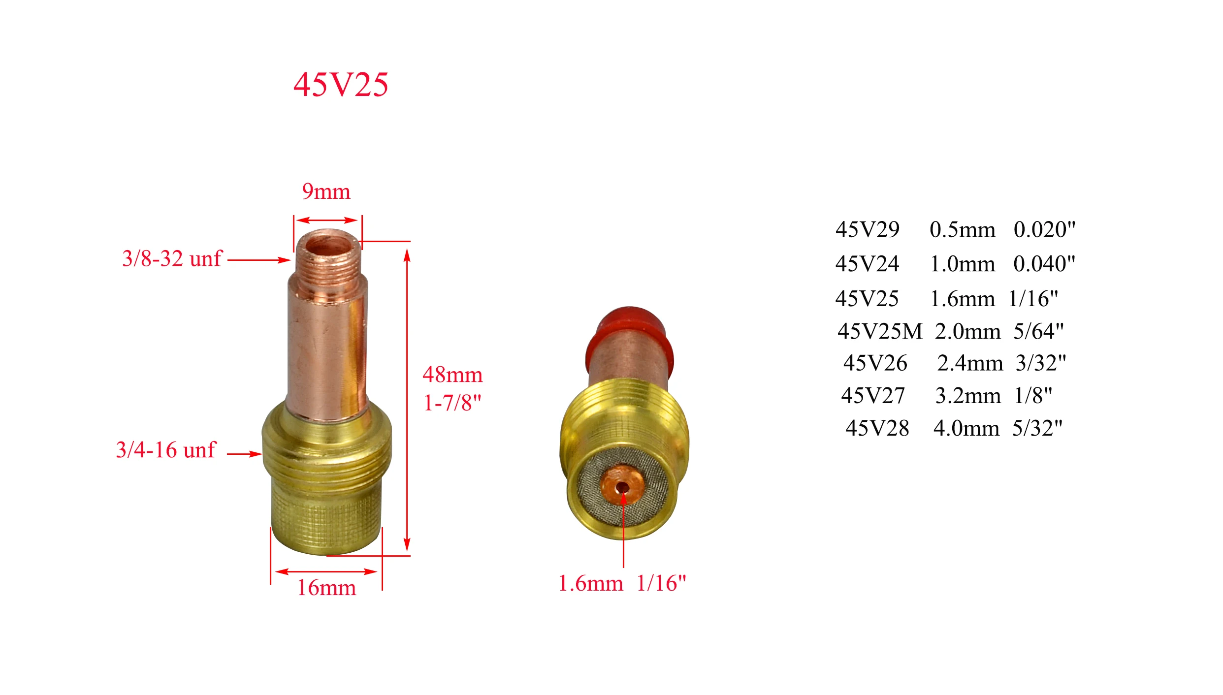 Набор для TIG газовые линзы корпус длинная алюминиевая насадка расходные