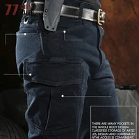 tactical jeans men commuter swat combat denim pants male multi pocket wear resistant army cowboy cargo joggers pantalones hombre