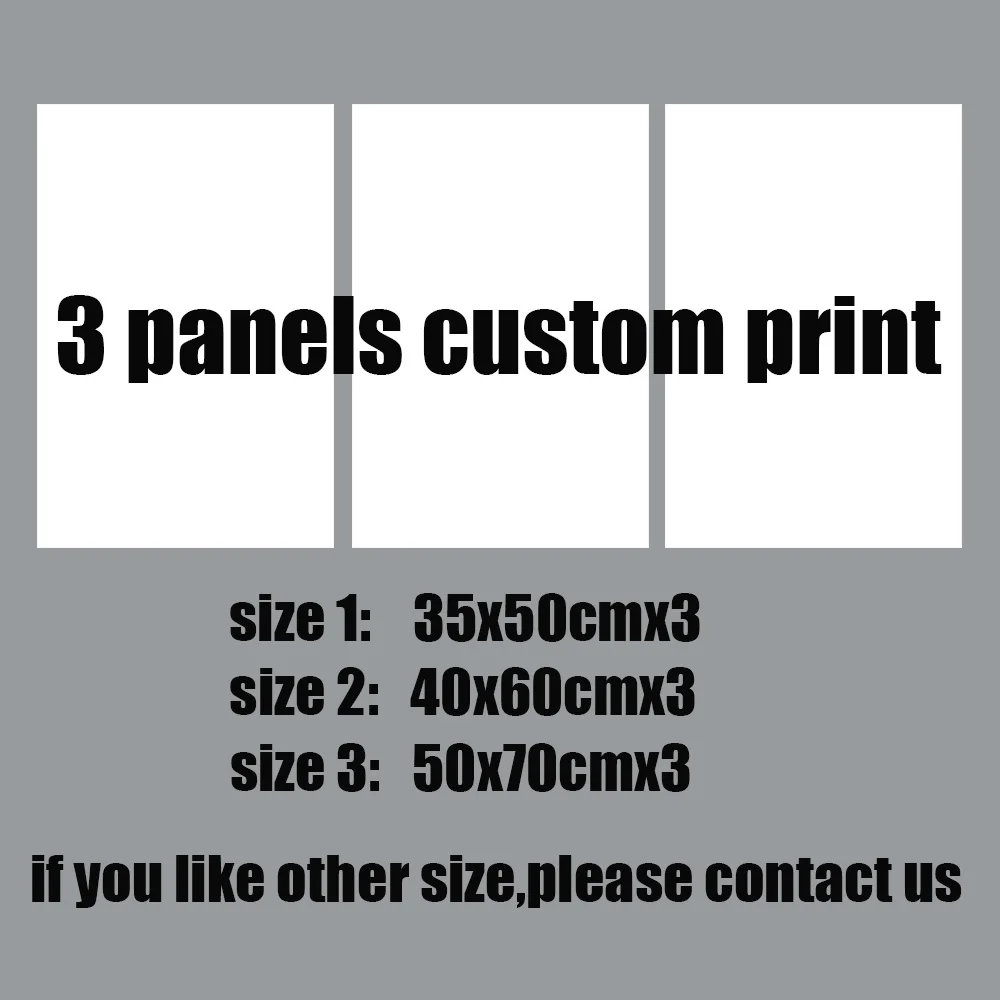 

Custom Print 3 Panels Painting Canvas Art Posters And Prints Family Photo Anime Movie Pet Landscape Anniversary Pictures