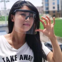 2021 ultra clear hd real anti fog pet lens new fashion one piece oversized lens glasses transparent protective mask for kitchen