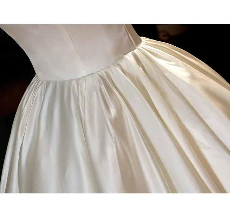 Винтажное свадебное платье французского атласа 2020 новинка Хепберн Ретро стиль