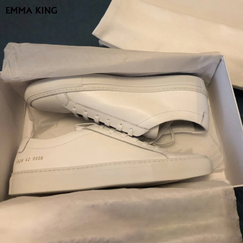 Сезон весна осень кожаная парусиновая обувь на плоской подошве женские