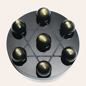 Natural Obsidian Stone Charm Beads Smaking  Double Eyeball 50mm Seven Mini Star Array  Bead Furnishing Feng Shui Jewelry Opening