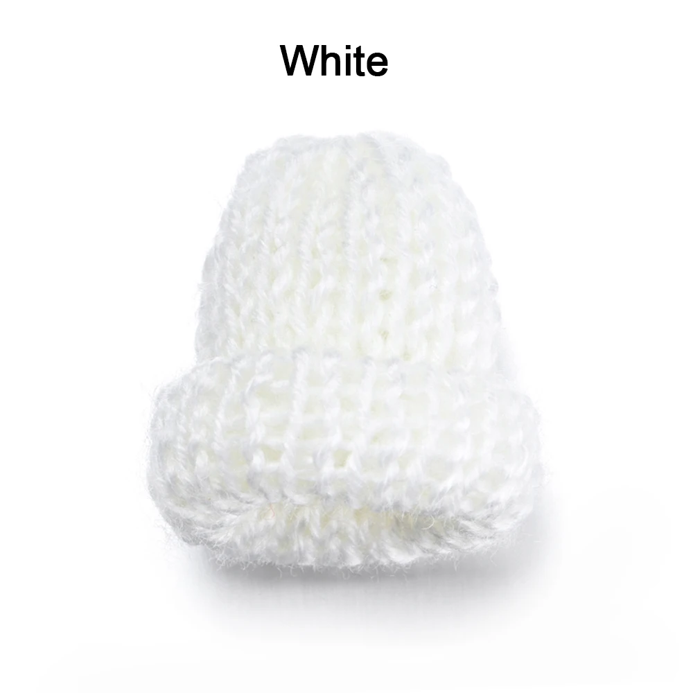 white 10 шт. новая Маленькая вязаная шапка ручной работы для кукол DIY чехол для телефона украшение головной убор одежда игрушка ребенок ручной Скрапбукинг искусство - Цвет: white