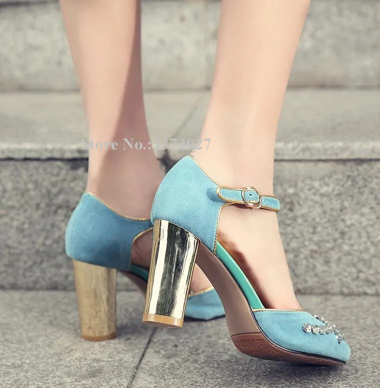 Новинка Бархатные женские босоножки на каблуках Цвет желтый синий Модный