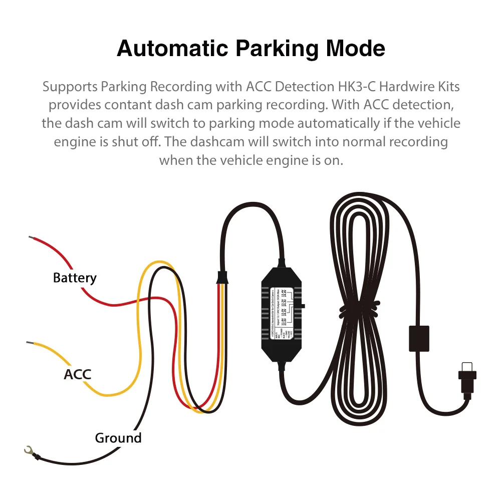 viofo original a139 hk3 c car camera acc hardwire kit cable 3 wire for parking mode optional minimicro2atcats fuse tap free global shipping
