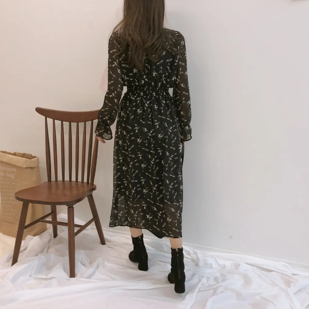 Базовые платья для девочек на осень и зиму милое длинное ТРАПЕЦИЕВИДНОЕ