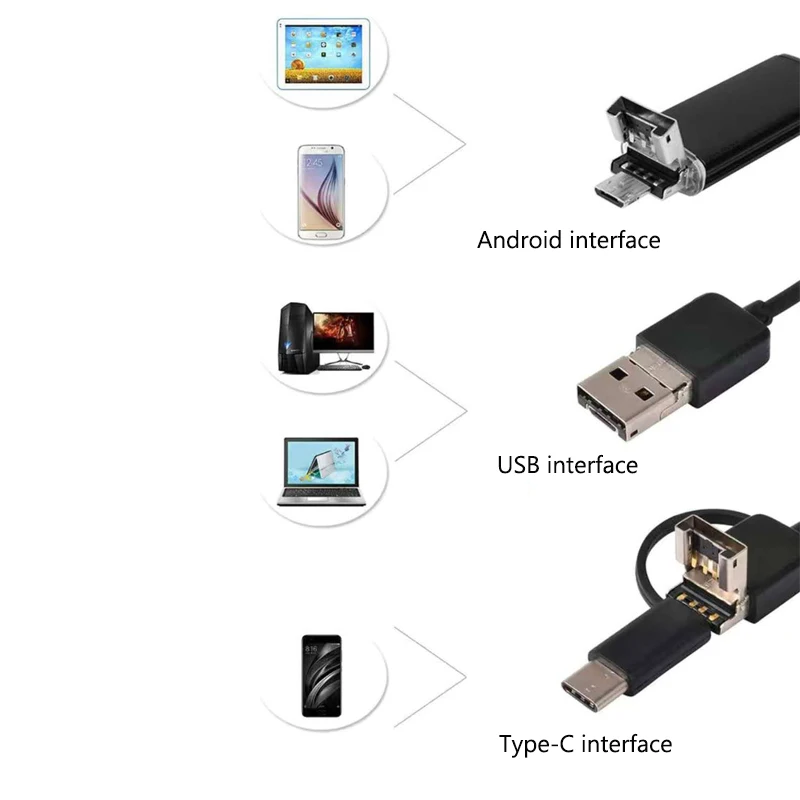 20m car endoscope 8mm flexible micro usb type c mini sewer inspection camera android phone borescope video for mobile smartphone free global shipping