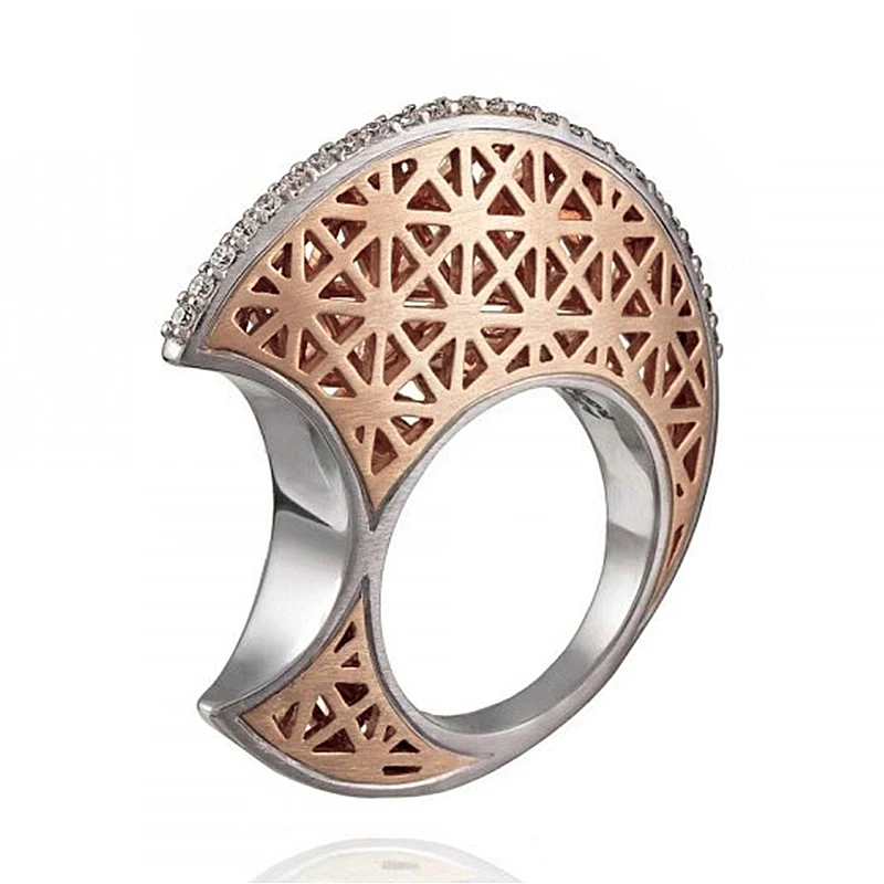 T408 RING Модное механическое зубчатое колесо для мужчин кольцо серебряного цвета Панк обручальное кольцо кольца для женщин современные свадебные ювелирные изделия O5T292 - Цвет основного камня: T408 RING