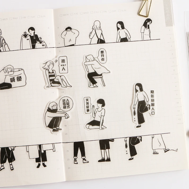 Loveот 20 шт./компл. персонаж комиксов декоративные наклейки дневник Kawaii