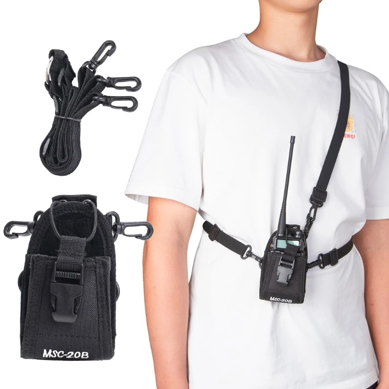 

MSC-20B Portable Two Way Radio Nylon Case Compatible with Baofeng Walkie Talkie UV-5R UV-82 UV9R Plus UV-888s Durable