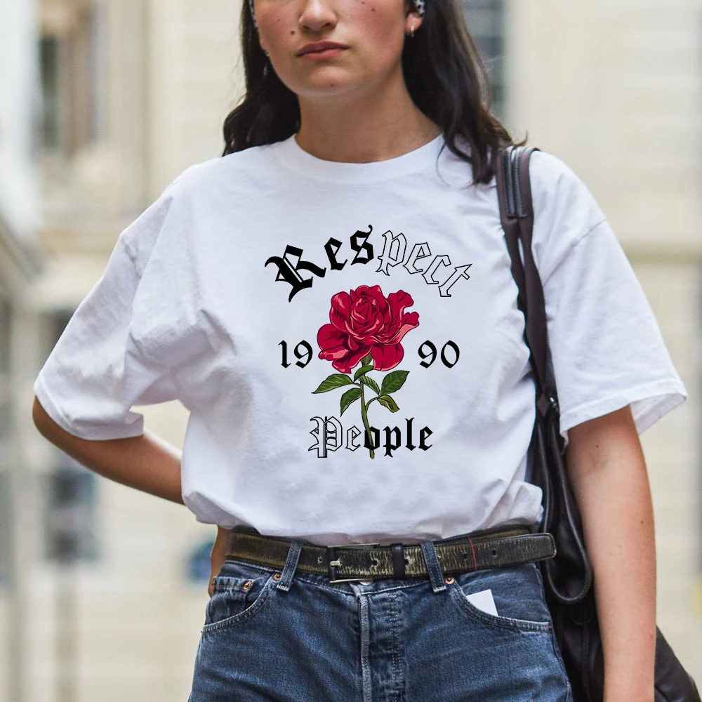 Женская футболка 90S с винтажным цветочным принтом летняя стильная женские Топы И