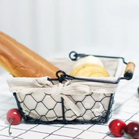 vintage wrought iron storage basket kitchen storage basket fruit bread basket desktop basket _wk