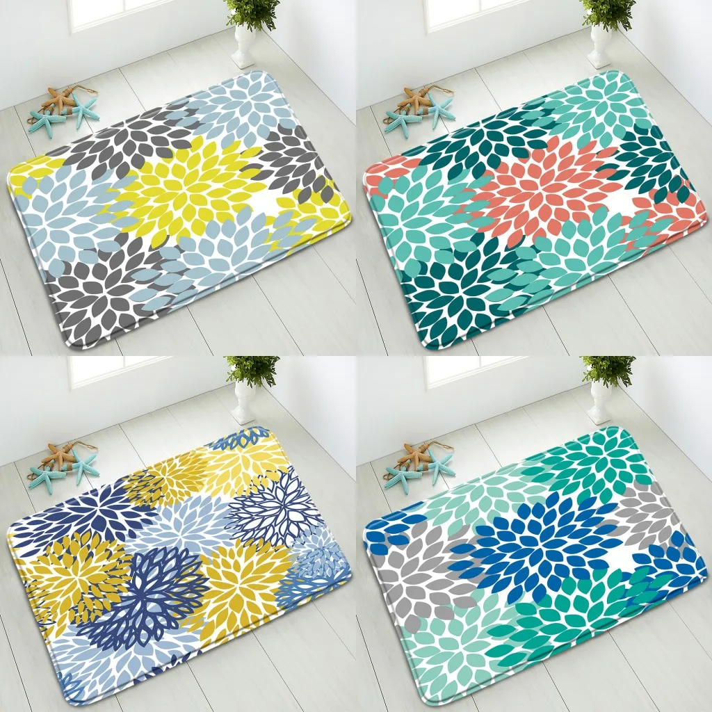 

Non-Slip Bath Mat Geometric Pattern Indoor Floor Mat Home Balcony Carpet Bedroom Kitchen Doormat Absorbent Rug Washable Foot Pad