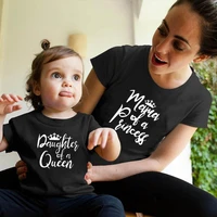 matching family outfits clothes family look mama of a princess print t shirt mom daughter cotton tops baby girls funny t shirts