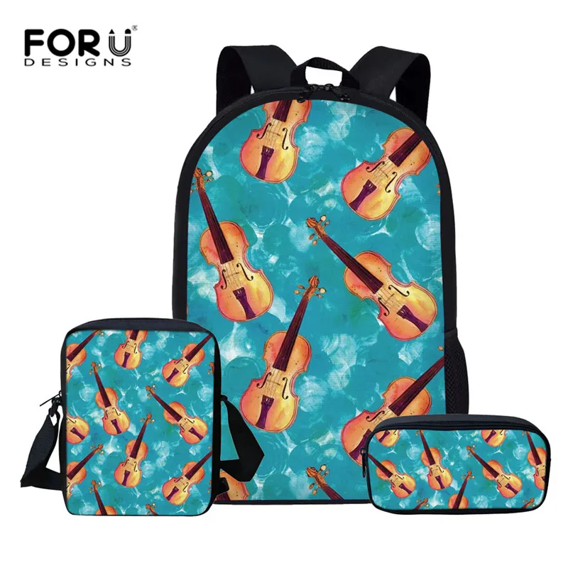 FORUDESIGNS/3 шт./компл. скрипки гитары рюкзак для девочек подростков Для мальчиков и в