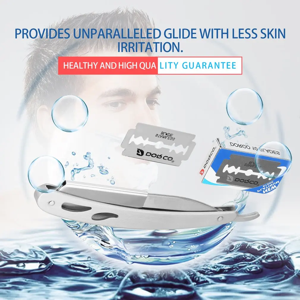 Портативная бритва из нержавеющей стали мужские прямые парикмахерские стальные