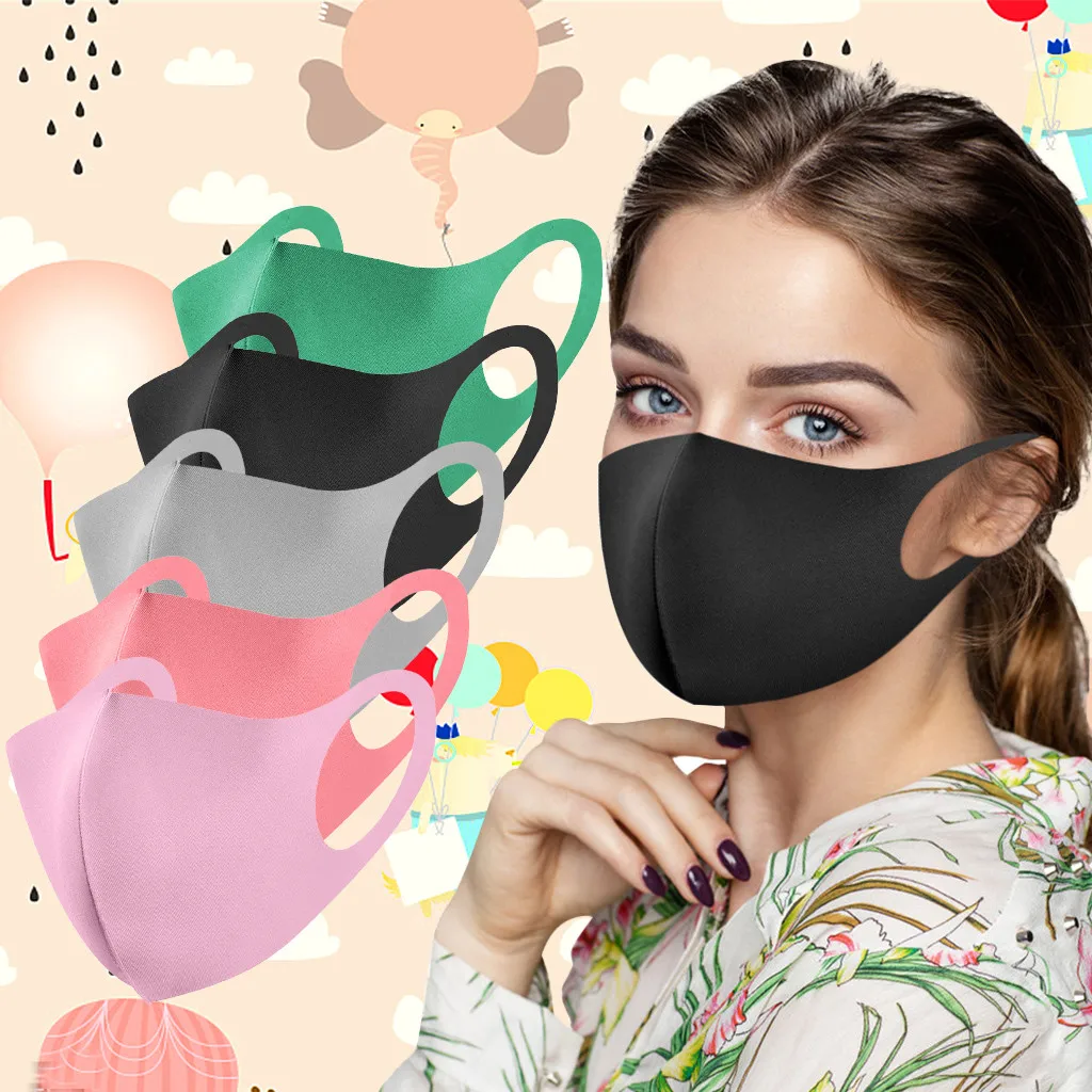 Маски многоцветные 3D для мужчин и женщин многоразовые дышащие моющиеся тканевые