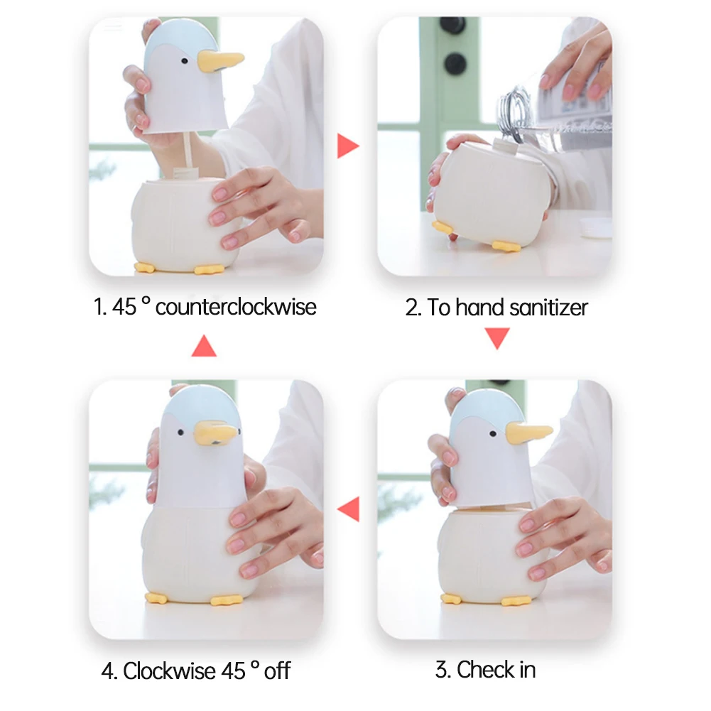 

2 Colors Touchless Foaming Dispenser Cute Penguin Automatic Soap Dispenser Rechargeable Infrared Sensor Liquid Storage Bottle