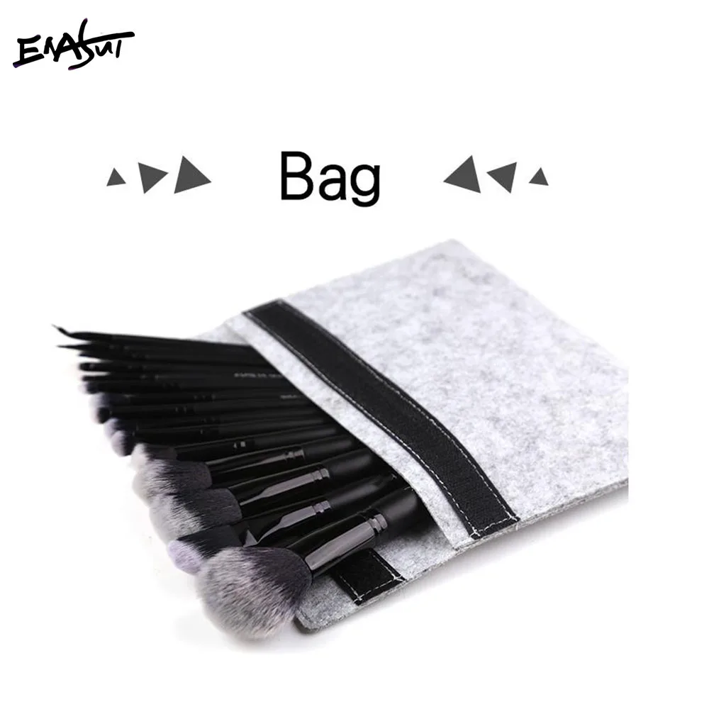 Enasui 15 pcs/set Black Makeup Brushes Professional Facial Blush Foundation Blending Contour Powder Brush Cosmetics |