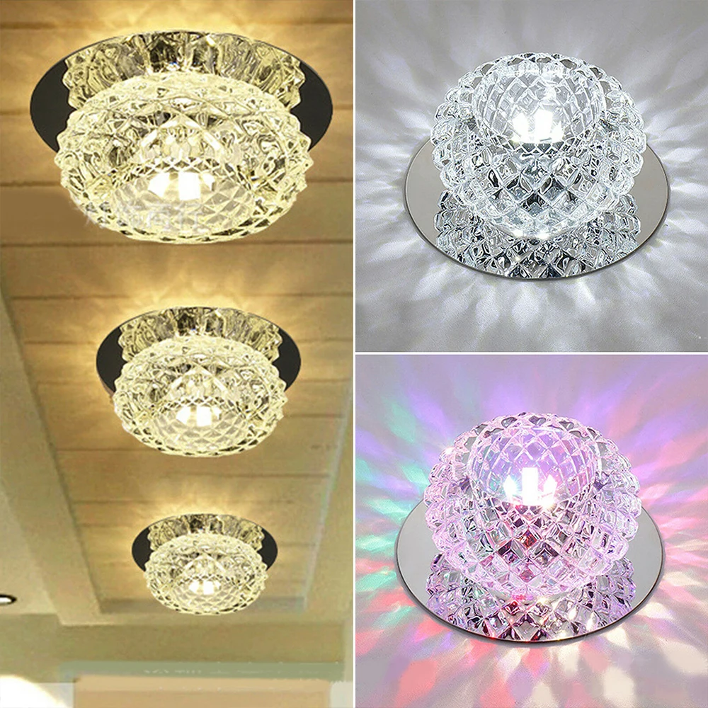 Modern LED Crystal Ceiling Light 5W AC110-220V Home Decor Living Room Lamps Corridor Aisle Lighting Night Lamp | Потолочные лампы и