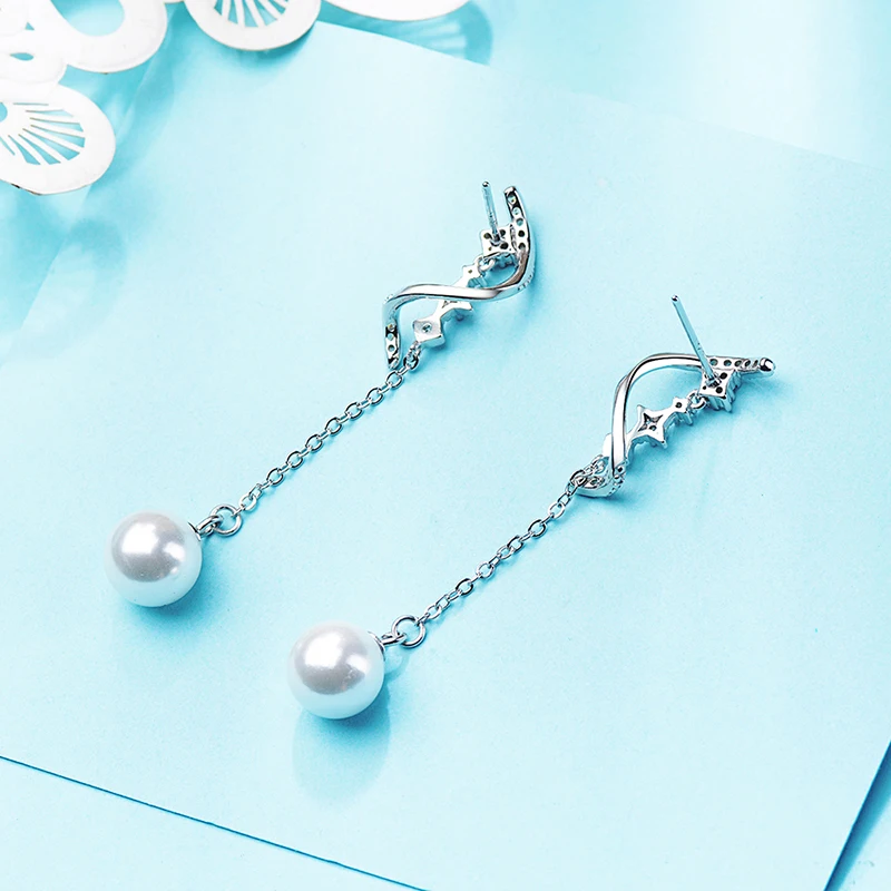 Простые и сексуальные серьги в форме буквы S из искусственного жемчуга 100% дюйма